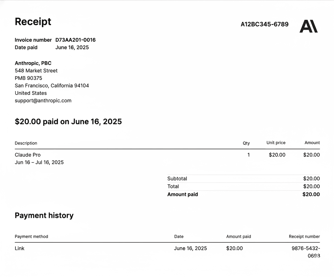 Digital invoice