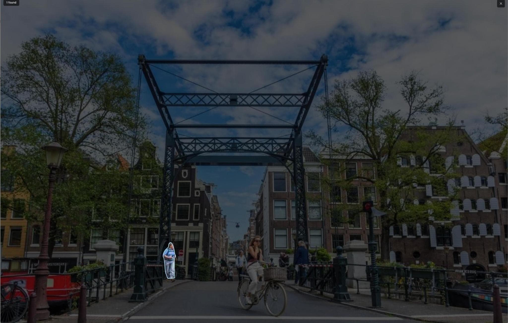 Segmenting example: man on bridge